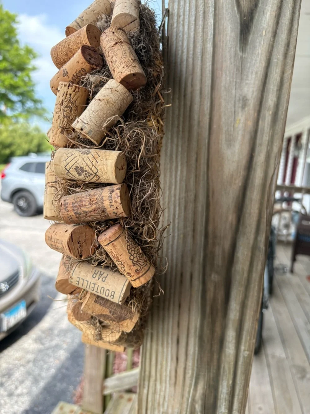 Handmade Rustic Cork Wreath - Natural Brown Decor